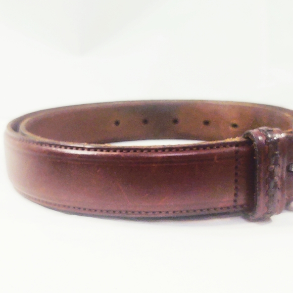 Vintage Designer Coach Brown Leather Belt with Silver Buckle- Size 38 - Picture 2 of 11